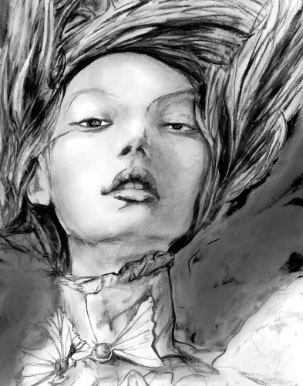 Gemma Ward painted cover of Oxygen Magazine Portfolio