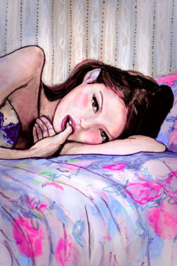 Kate Moss Laying Down part of Danny Roberts love series paintings