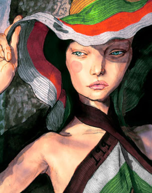 Gemma Ward Big Hat Portrait
