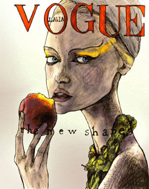 Gemma Ward with Apple Vogue Italia