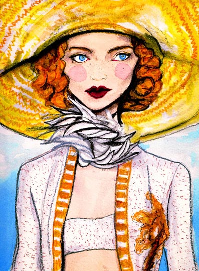Artist Danny Roberts Painting of Marc Jacobs Spring 2011 Collection