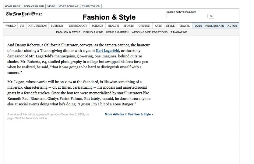 Page 3 of Artist Danny Roberts Feature in the New York Times