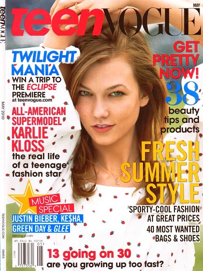 Cover of Teen Vogue With Karlie Kloss