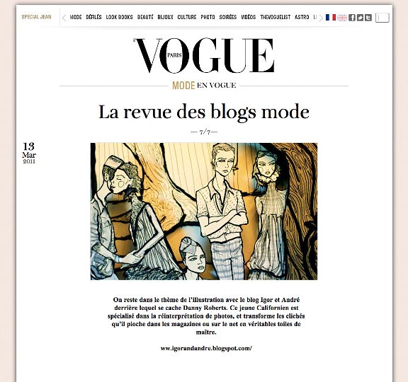 Vogue Paris Web Feature of Igor and andre and artist danny roberts with his alexander mcqueen layered art