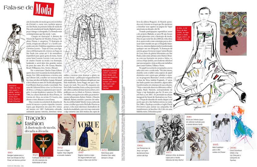 Page 2 and 3 of artist danny roberts printed feature in Vogue Brazil October 2009